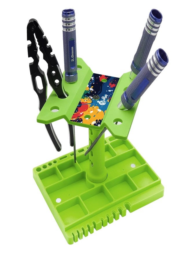 RCenjoy RC Car Work Stand Repair Workstation 360 Degree Rotation Stand with RC Car Ride Height Gauge for Traxxas TRX4 Axial Arrma Redcat Losi 1/10 1/12 1/14 1/16 1/18 Remote Control Car Tool Set, Green - Image 4